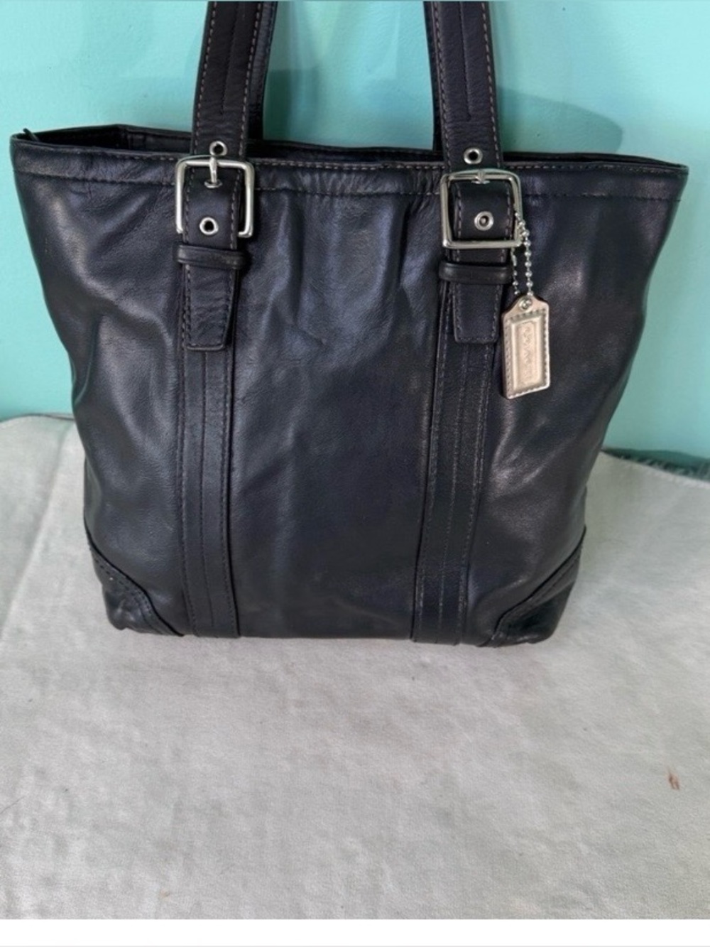 Vintage Coach  Hampton leather tote